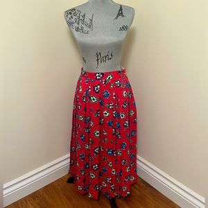 Vintage Alexon Pink Floral Midi Skirt, Size 14